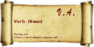 Verb Ahmed névjegykártya